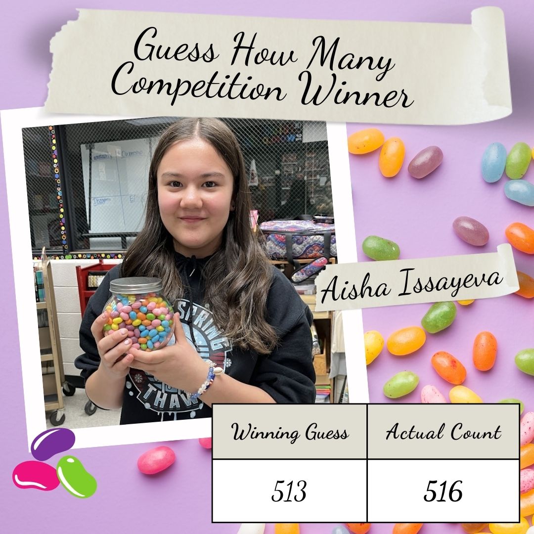 SDBookWizard's tweet image. We’re excited to announce the winner of our &quot;Guess How Many&quot; competition! Thanks to everyone who participated—we had tons of fun seeing your guesses! Stay tuned for more fun events coming your way soon. #livethecode #d75 #library #middleschool #guesshowmany