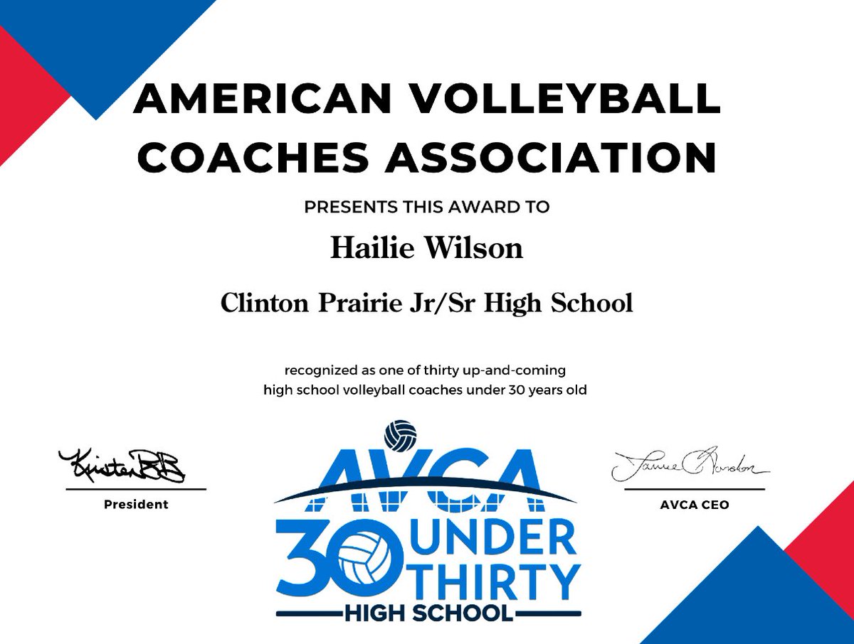 CPGopherVball's tweet photo. “The @AVCAVolleyball 30 under 30 High School awards shine a light on rising leaders in the sport…this year’s group includes coaches from 22 different states”
INCLUDING OUR VERY OWN COACH WILSON!
Congratulations doesn’t say enough for this prestigious award! Press release below https://t.co/8W3JDV6cGH