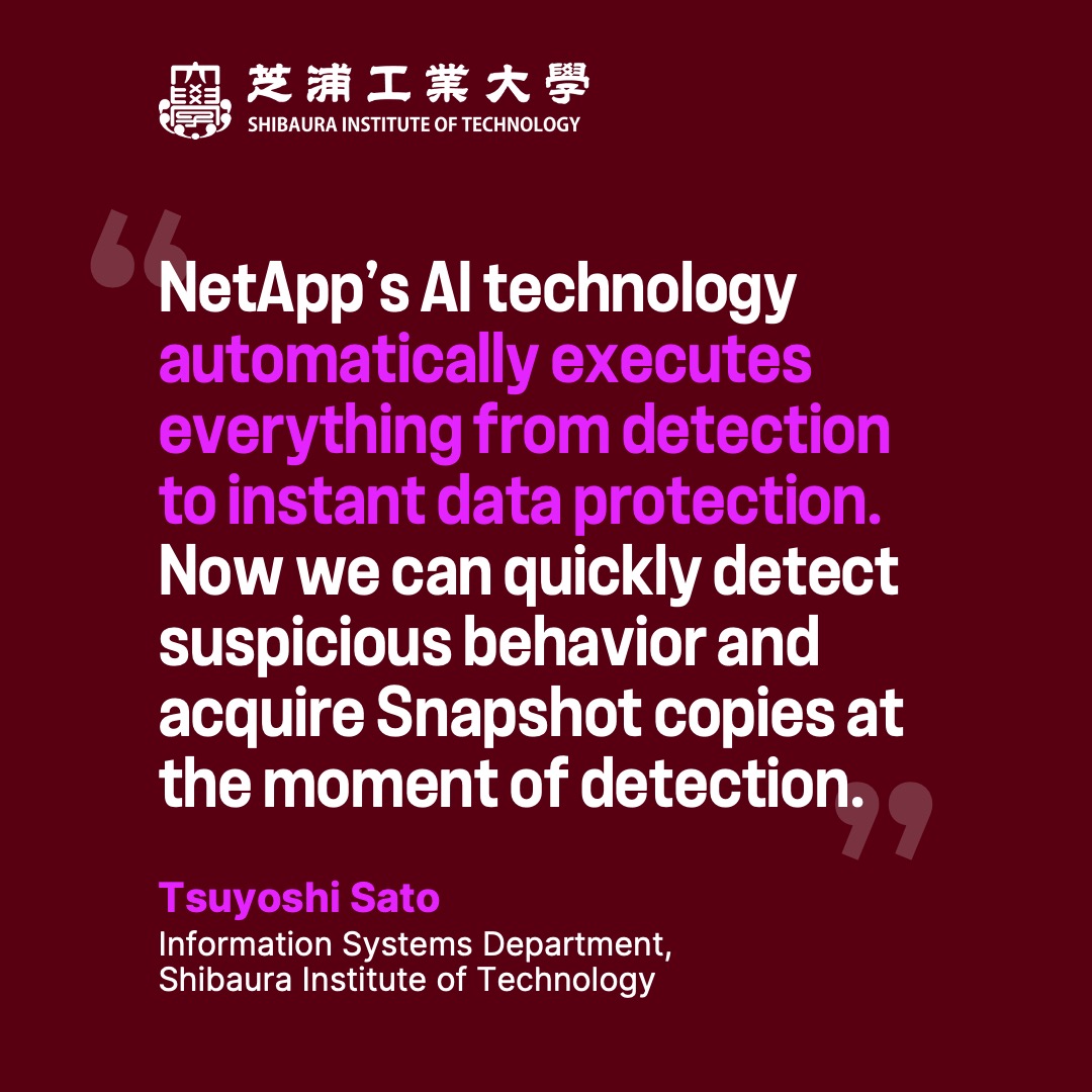 NetApp (@netapp) on Twitter photo Detecting & stopping malicious activity before critical data is impacted is at the heart of <a href="/shibaura_it/">芝浦工業大学【公式】</a>'s data protection strategy.
Learn how the university’s IT department protects its 10,000 employees and students online: ntap.com/42305t7
#CyberSecurity #RSAC Detecting & stopping malicious activity before critical data is impacted is at the heart of <a href="/shibaura_it/">芝浦工業大学【公式】</a>'s data protection strategy.
Learn how the university’s IT department protects its 10,000 employees and students online: ntap.com/42305t7
#CyberSecurity #RSAC