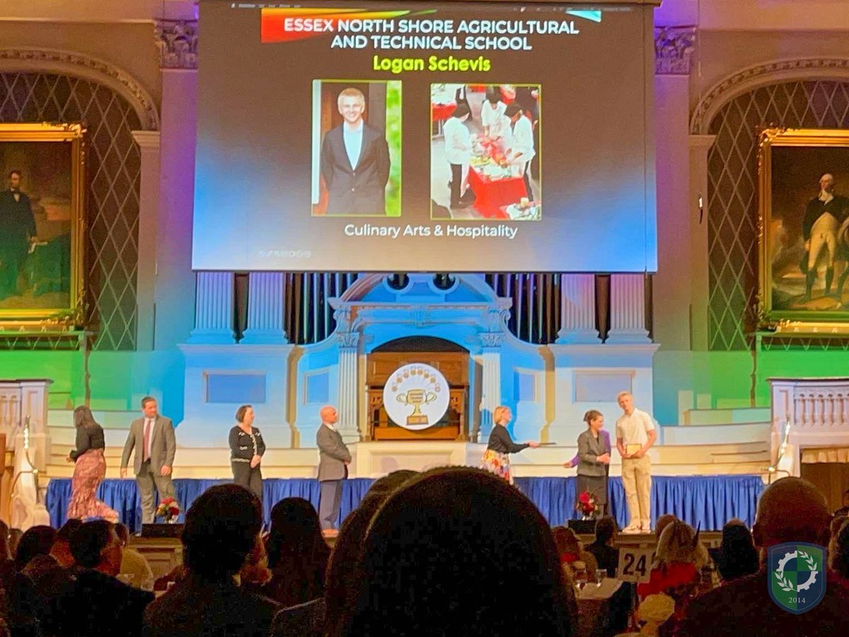 Logan Schevis, a Senior in the Culinary Arts &amp; Hospitality program, was recently recognized as Essex North Shore Agricultural &amp; Technical School's 2025 MAVA Outstanding Vocational Student! Congratulations, Logan! #EssexTech #CreateEncouragePromoteDevelop #StudentLeaders