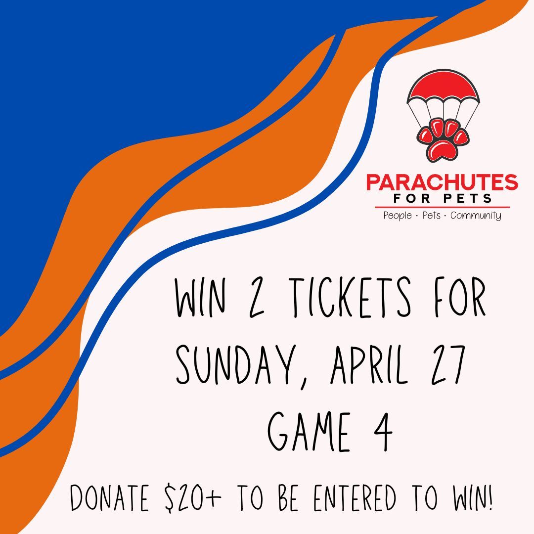Parachutes For Pets (@parachutesp) on Twitter photo Want to win 2 tickets <a href="/EdmontonOilers/">Edmonton Oilers</a> game 4 (lower bowl tickets)?! We open our #yeg location on May 1! Every donation over $20 will be entered to win this pair of tickets! Draw is Saturday at noon! Good luck!
canadahelps.org/en/charities/p…
#playoffs #edmonton #Alberta #charity #pets Want to win 2 tickets <a href="/EdmontonOilers/">Edmonton Oilers</a> game 4 (lower bowl tickets)?! We open our #yeg location on May 1! Every donation over $20 will be entered to win this pair of tickets! Draw is Saturday at noon! Good luck!
canadahelps.org/en/charities/p…
#playoffs #edmonton #Alberta #charity #pets