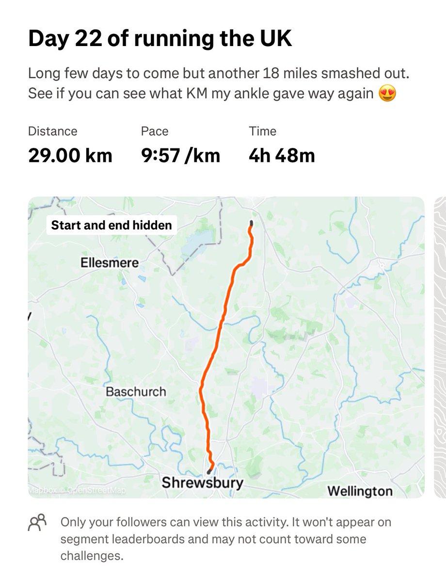 £30,000 RAISED FOR <a href="/MindCharity/">Mind</a> Day 22 of running the entire length UK. 

Every day of this challenge is a dream come true. To raise £30,000 for the charity that saved my life means more than anything. 

29KM ran today and first time cramping during a run. Plenty of salt for tea