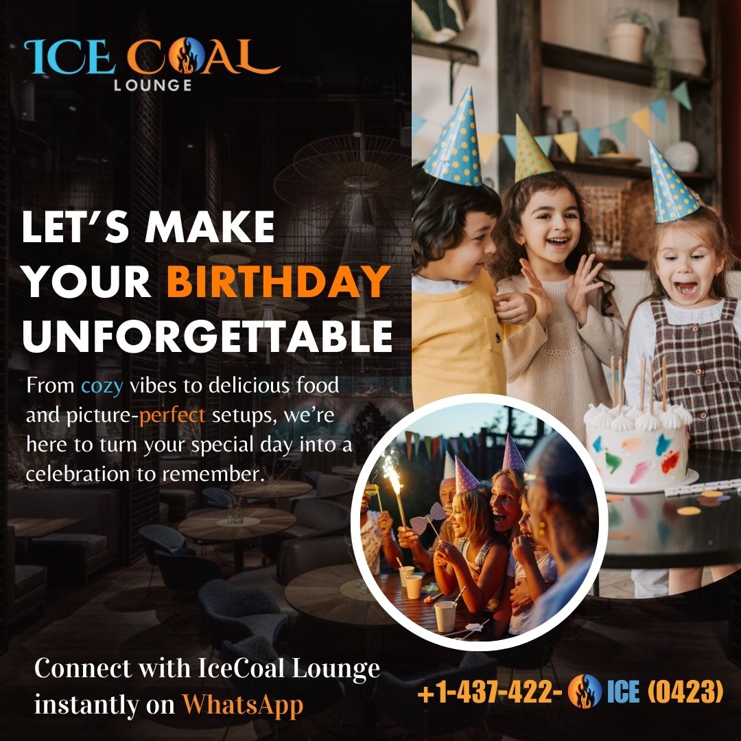 IceCoalCA's tweet image. Let’s make your birthday unforgettable at IceCoal Lounge! From cozy vibes to delicious food and picture-perfect setups, we’re here to turn your special day into a celebration to remember. 🎉✨

#BirthdayAtIceCoal #CelebrateWithUs #IceCoalLounge #BirthdayVibes #UnforgettableNights