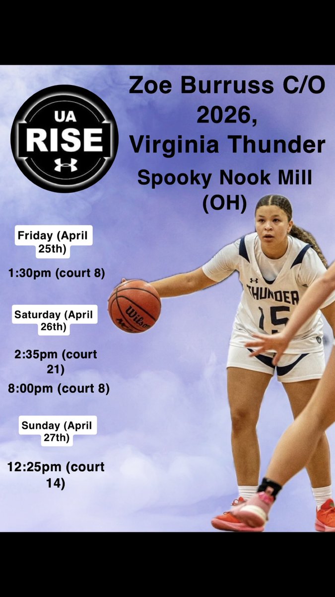 I will be in Hamilton Ohio this weekend with Virginia Thunder!!! Coaches, come and check me out!!