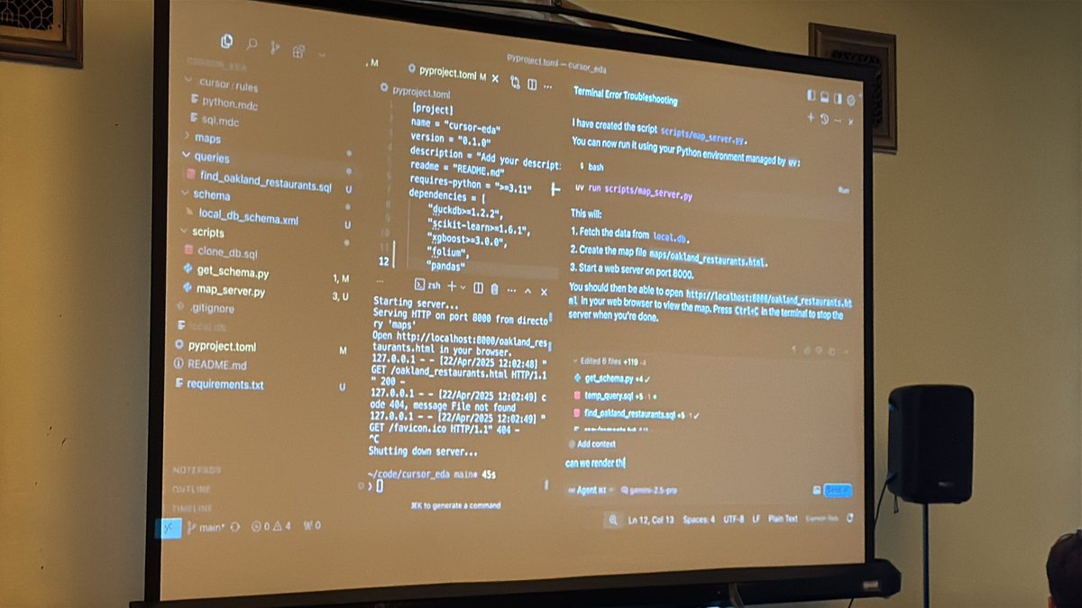 live look of <a href="/matsonj/">Jacob Matson</a>  vibe coding something with data