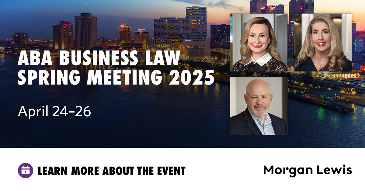Morgan Lewis (@morganlewislaw) on Twitter photo Join Carolyn Welshhans, Luciana Griebel, and Carl Valenstein at the <a href="/ABAesq/">American Bar Association</a> Business Law Spring Meeting 2025, where they will share insights on regulatory challenges, evolving case law, and emerging trends shaping corporate transactions. bit.ly/3Y6SCa8 Join Carolyn Welshhans, Luciana Griebel, and Carl Valenstein at the <a href="/ABAesq/">American Bar Association</a> Business Law Spring Meeting 2025, where they will share insights on regulatory challenges, evolving case law, and emerging trends shaping corporate transactions. bit.ly/3Y6SCa8