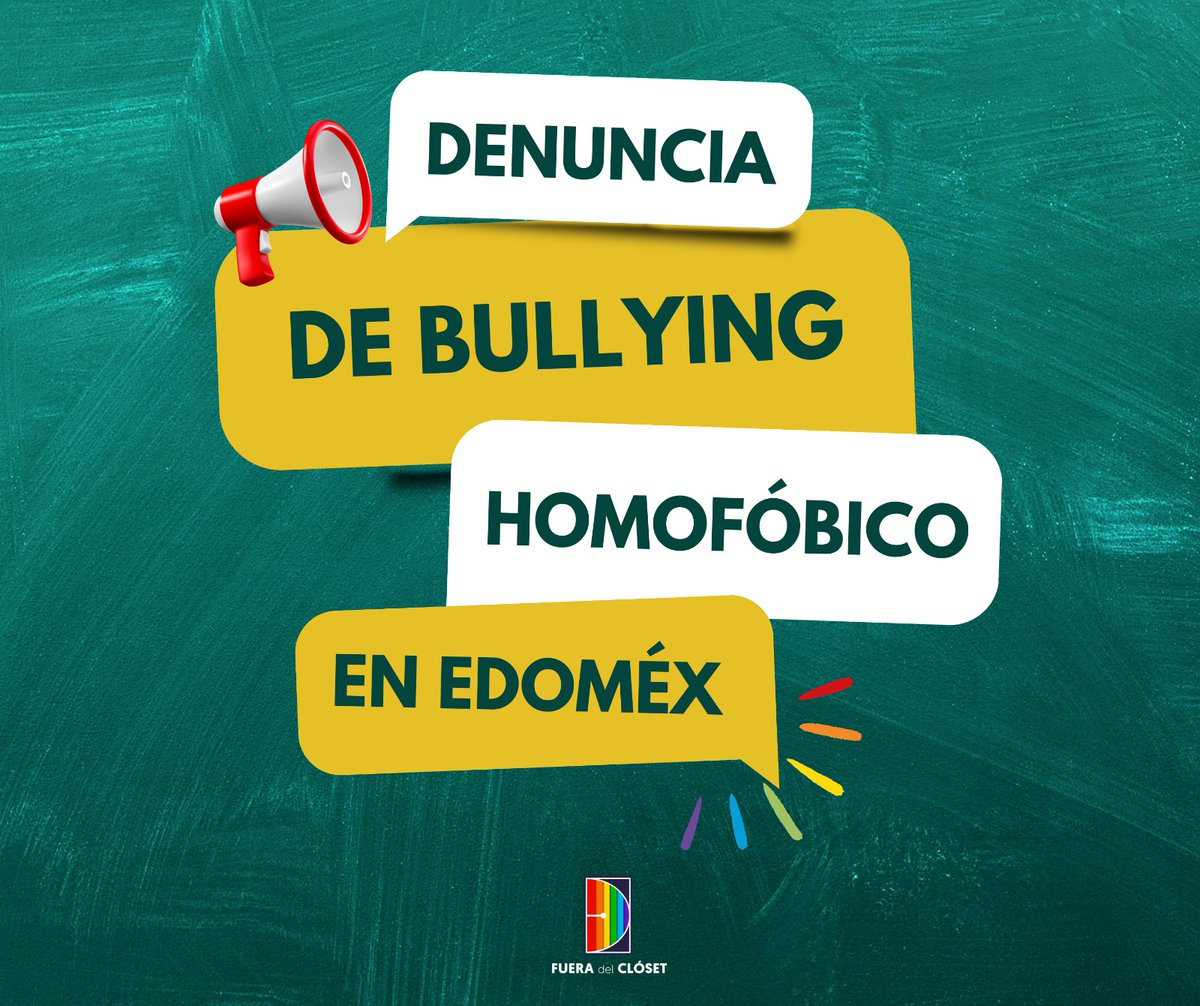 FueraCloset_AC's tweet photo. ¡Denuncia de bullying homofóbico en #Edomex! 🚨🏳️‍🌈🏫

'N" tiene 14 años, es estudiante de secundaria, es abiertamente gay y ha sido víctima de violencia física, acoso e insultos desde hace 3 años en el Instituto Kipling Satélite en Naucalpan, México. #KiplingHomofóbico https://t.co/6gAGJsNmBS