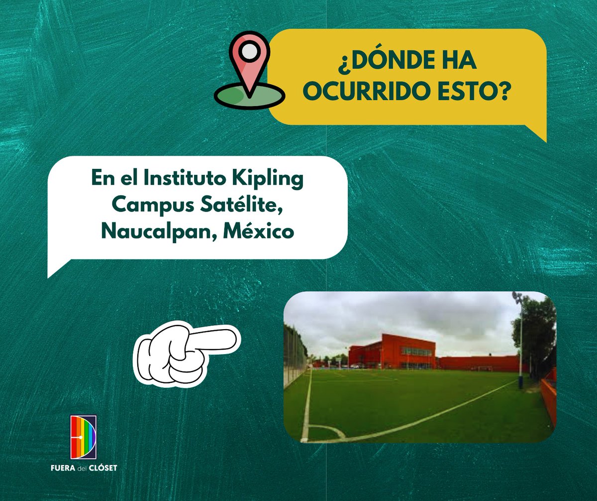 FueraCloset_AC's tweet photo. ¡Denuncia de bullying homofóbico en #Edomex! 🚨🏳️‍🌈🏫

'N" tiene 14 años, es estudiante de secundaria, es abiertamente gay y ha sido víctima de violencia física, acoso e insultos desde hace 3 años en el Instituto Kipling Satélite en Naucalpan, México. #KiplingHomofóbico https://t.co/6gAGJsNmBS