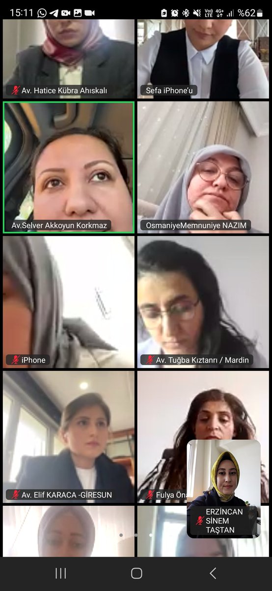 AK Parti  Genel Merkez Kadın Kolları MYK Üyesi ve Seçim İşleri Başkanı Sn.Av. Selver Akkoyun Korkmaz’ın başkanlığında, 81 ilin birim başkanlarımızın katılımlarıyla telekonferans toplantımızı gerçekleştirdik.
<a href="/selverakkoyun/">Av.Selver Akkoyun Korkmaz</a> 
<a href="/AvRahsanKulunk/">Av.Rahşan Külünk</a>
<a href="/AKKADINGM/">AK Parti Kadın Kolları</a> 
<a href="/AKKadinErzincan/">AK Kadın Erzincan</a>