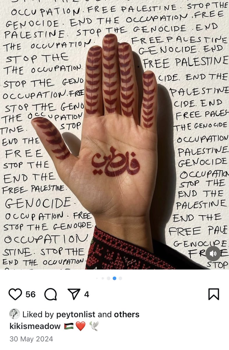 nsllms's tweet photo. @itsbluebeetle Peyton could do more to speak out on Palestine, but I feel like to be fair to her, she does like pro-Palestine and anti-genocide posts, which is more than could be said for a lot of the ck cast. https://t.co/EIKMtyr4be
