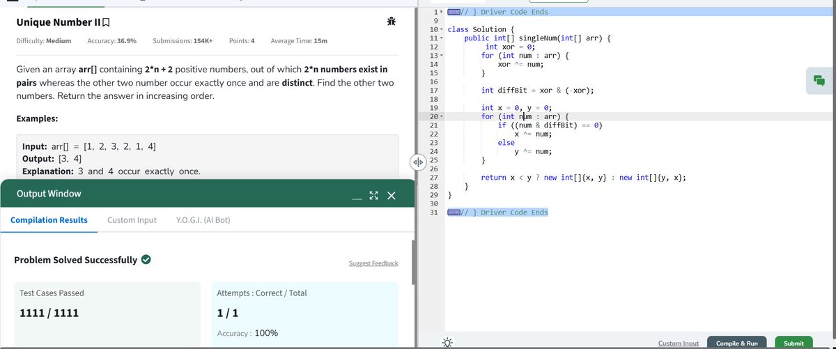 Ajinkya Walunj (@jinks4518) on Twitter photo ๐Day 159 #geekstreak2025 #gfg160
<a href="/geeksforgeeks/">GeeksforGeeks</a>
Problem - Unique Number II
#connect #studytwt #LearnInPublic #letsconnect #100DaysOfCode #collegestudents #geeksforgeeks #SoftwareDevelopment #CodingChallenge #SoftwareEngineering #potd #buildinpublic ๐Day 159 #geekstreak2025 #gfg160
<a href="/geeksforgeeks/">GeeksforGeeks</a>
Problem - Unique Number II
#connect #studytwt #LearnInPublic #letsconnect #100DaysOfCode #collegestudents #geeksforgeeks #SoftwareDevelopment #CodingChallenge #SoftwareEngineering #potd #buildinpublic