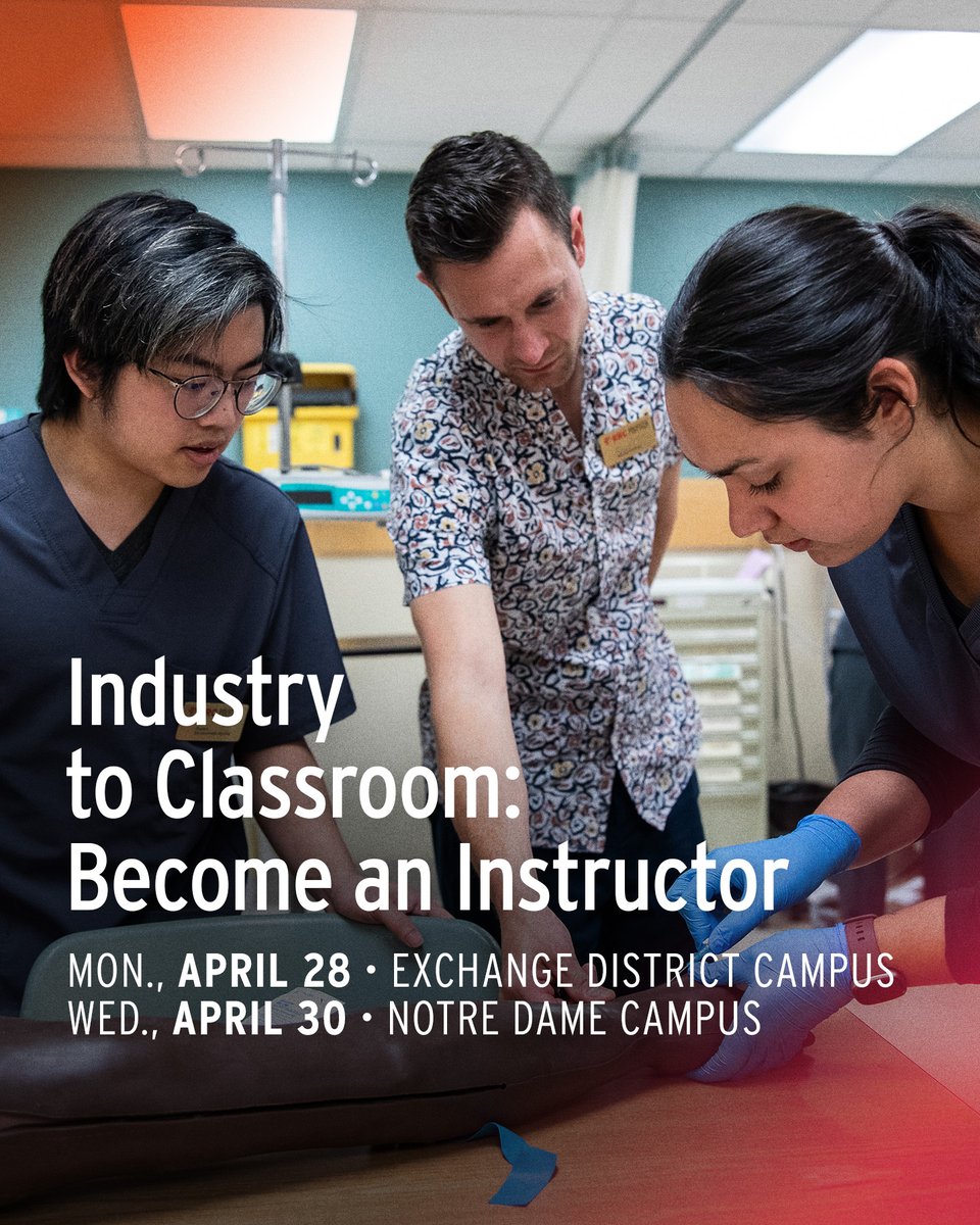 Get an inside look at the rewards of teaching through guided tours, panel talks, and networking with staff at the Industry to Classroom event. Join us on April 28 at the Exchange District Campus &amp; April 30 at the Notre Dame Campus. Register now: rrc.ca/instructor