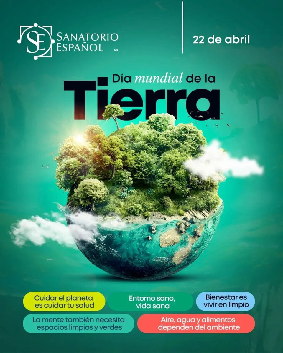 Cuidar el planeta es también cuidar de ti. El aire que respiras, el agua que tomas y los alimentos que consumes dependen de un entorno saludable. 🌱🌎

Este día, haz algo bueno por la Tierra y por tu bienestar. 💚

#DíaDeLaTierra #SaludAmbiental #SanatorioEspañol
