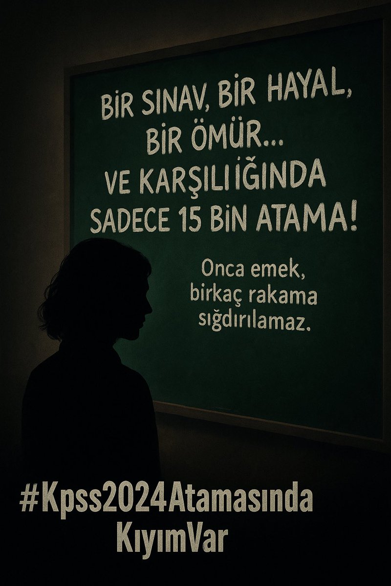Mesleğini layıkıyla yapabilecek donanıma ulaşmış ,kaç yıldır atanmak için emek vermiş insanları oyalamaya utanmıyor musunuz?

#2024KpssAtamasındaKıyımVar