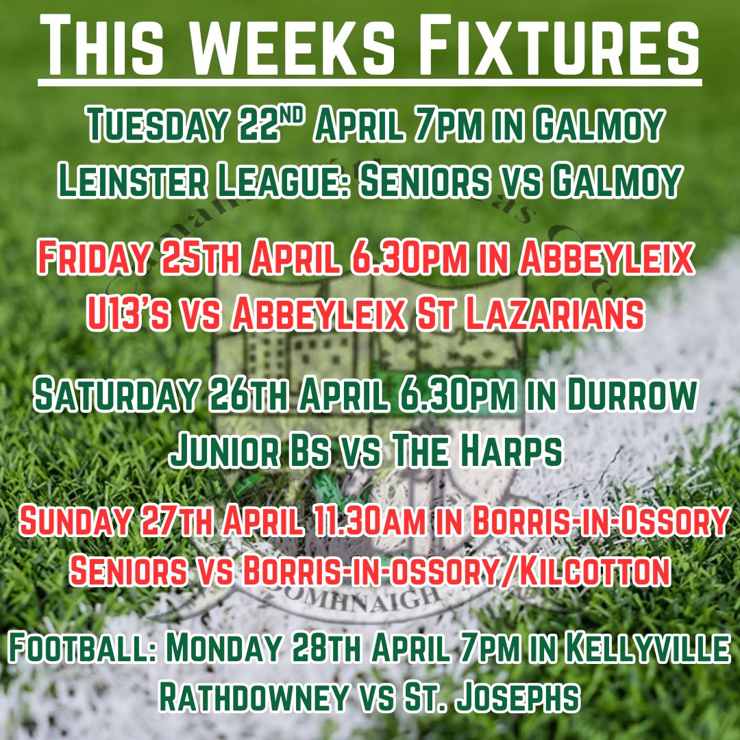 This weeks fixtures 🇮🇹