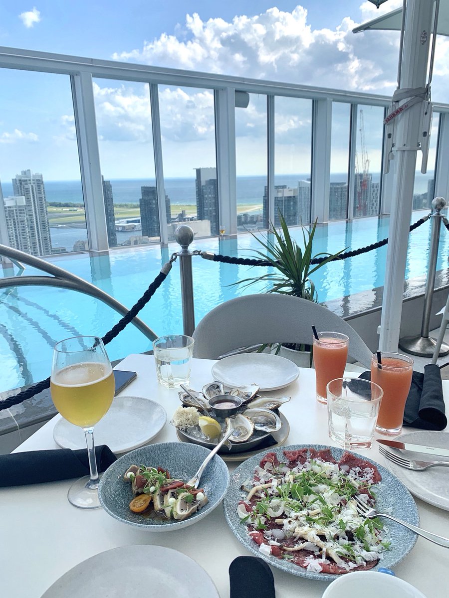 Rooftop lunch views in TO! ☀️🏙️😋