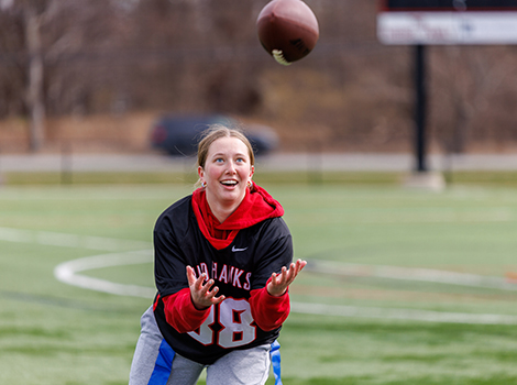 Roberts Wesleyan University is proud to announce the launch of its new women’s flag football team, set to begin competition in Spring 2026. Roberts is proud to be among the first institutions in the region to offer athletic scholarships for the sport.