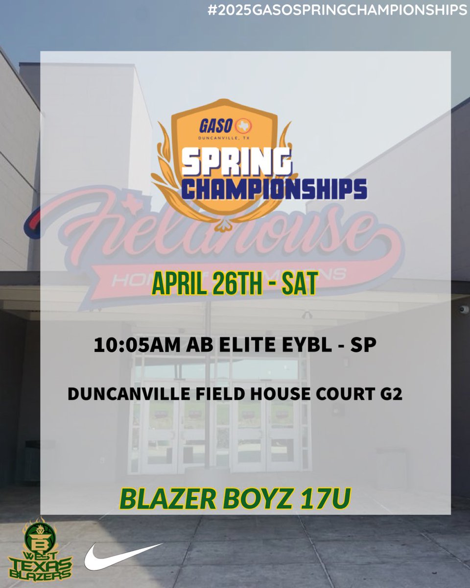 West Texas Blazers Basketball (@wtbbaau) on Twitter photo We are ready to compete at the 2025 <a href="/TexasHoopsGASO/">TexasHoops/GASO ๐</a> Spring Championships!
First matchup is Saturday.
#Culture #WTBB We are ready to compete at the 2025 <a href="/TexasHoopsGASO/">TexasHoops/GASO ๐</a> Spring Championships!
First matchup is Saturday.
#Culture #WTBB