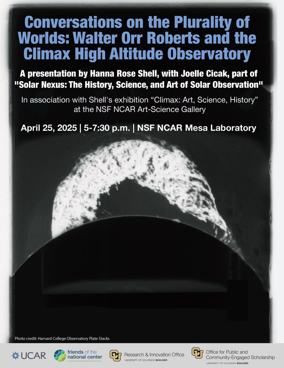 CUBoulderPACES (@cuboulderpaces) on Twitter photo Professor Hanna Rose Shell has created an exhibition of both historical and contemporary photographs and collages, exploring the legacy of the Climax Observatory.
Register here: eventsquid.com/event.cfm?id=2ā¦
<a href="/CUBoulder/">CU Boulder š¦¬</a> <a href="/CUArtsSciences/">CU Boulder College of Arts and Sciences</a> <a href="/NCAR_Science/">NSF National Center for Atmospheric Research</a> Professor Hanna Rose Shell has created an exhibition of both historical and contemporary photographs and collages, exploring the legacy of the Climax Observatory.
Register here: eventsquid.com/event.cfm?id=2ā¦
<a href="/CUBoulder/">CU Boulder š¦¬</a> <a href="/CUArtsSciences/">CU Boulder College of Arts and Sciences</a> <a href="/NCAR_Science/">NSF National Center for Atmospheric Research</a>