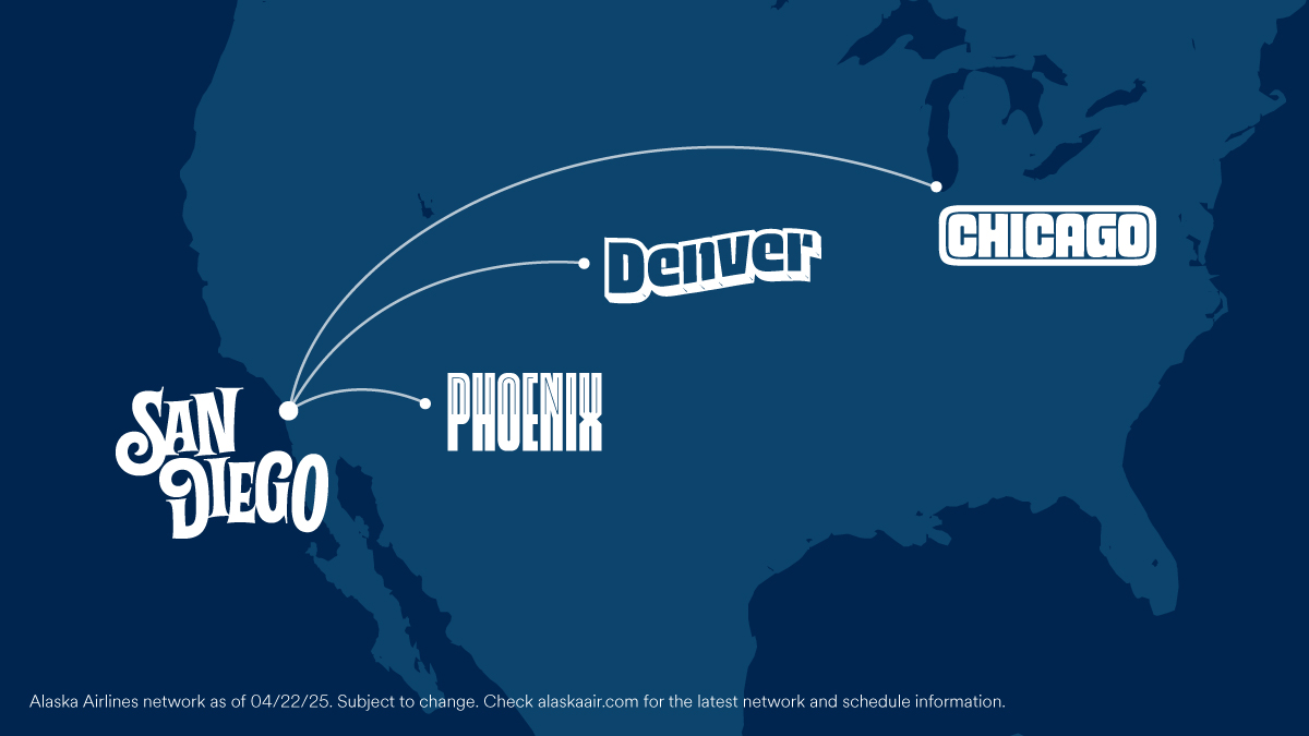 Three cities. Zero stops. We’re launching new nonstop service from San Diego to Phoenix on August 20, plus Chicago O’Hare and Denver, starting October 4. Which means, you’ve got more cities, more options and more reasons to fly with us. Learn more: bit.ly/4jPk4BH