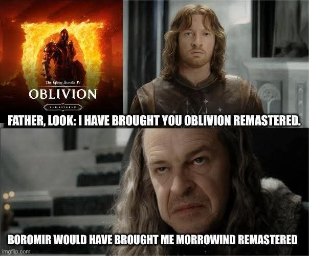 Oblivion remastered... but what about Morrowind?