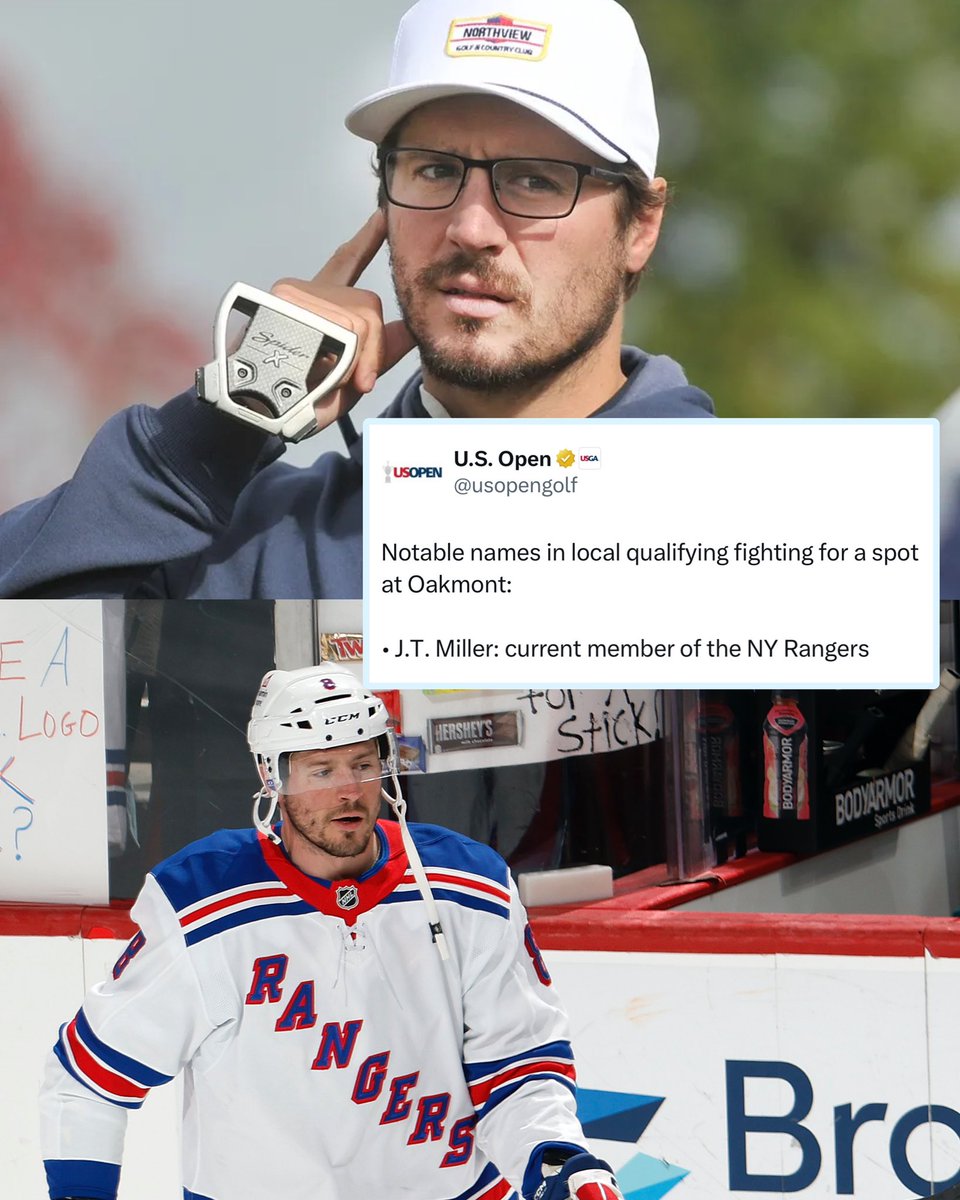 BR_OpenIce's tweet image. Rangers forward J.T. Miller is trying to qualify for this year’s U.S. Open at Oakmont. 

He currently has a listed 0.2 HCP index 👀

(h/t @NHL, @USGA)
