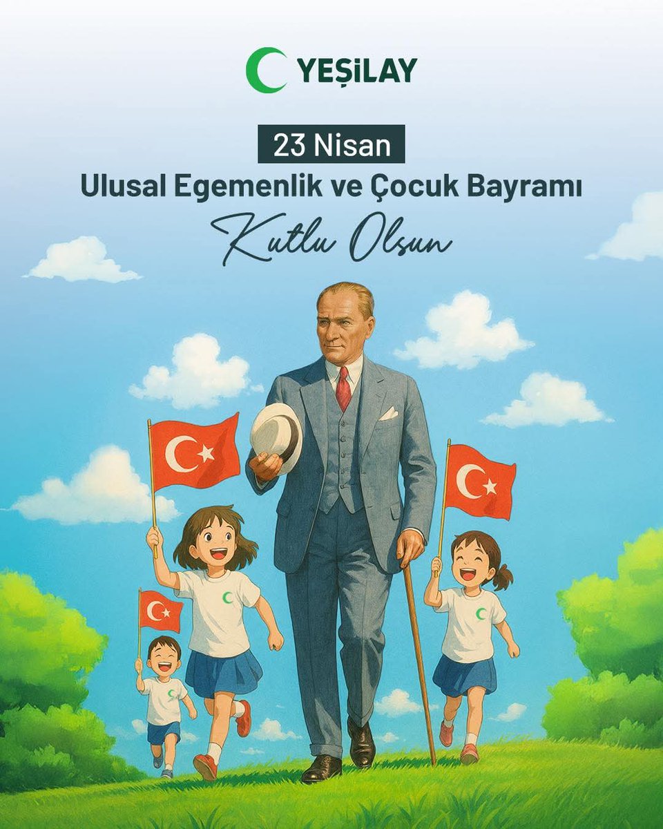 Yeşilay olarak 105 yıldır çocuklarımızın  bağımsız bir geleceğe adım atabilmesi için var gücümüzle çalışıyoruz. 

23 Nisan Ulusal Egemenlik ve Çocuk Bayramımız kutlu olsun.

#Yeşilay #23Nisan #UlusalEgemenlikveÇocukBayramı
#HerŞeySeninİçin #BağımsızGelecek