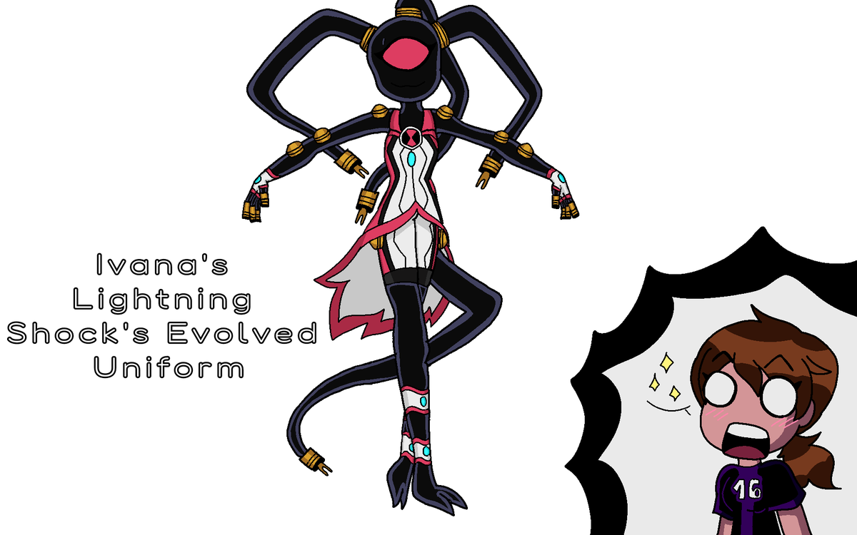 ivana_rubino's tweet photo. "(Ben 10 Omniverse) (Alex 16 and Lightning Shock's Evolved Uniform)" (for @carmen_oda)"
"(Alex 16 was amazed to see Lightning Shock's evolved uniform thanks by the Omnitrix powers and the special training that Azmuth and Sora suggested. Hope you will like it! 😊)" https://t.co/sknVeJc8BS