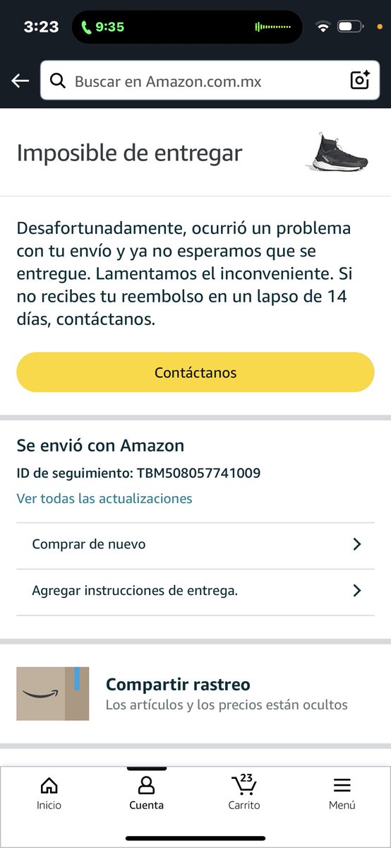 CristopherRomo5's tweet photo. @Profeco ¿Qué puedo hacer si @amazonmex ya me ha “perdido” 5 paquetes en lo que va del año y cuando quiero volver a comprarlos ya les ha incrementado a casi el doble su costo? Además que nunca da un explicación de lo sucedido y solo se lava las manos. 
#PROFECO #Amazon https://t.co/l9UAh8fs1n