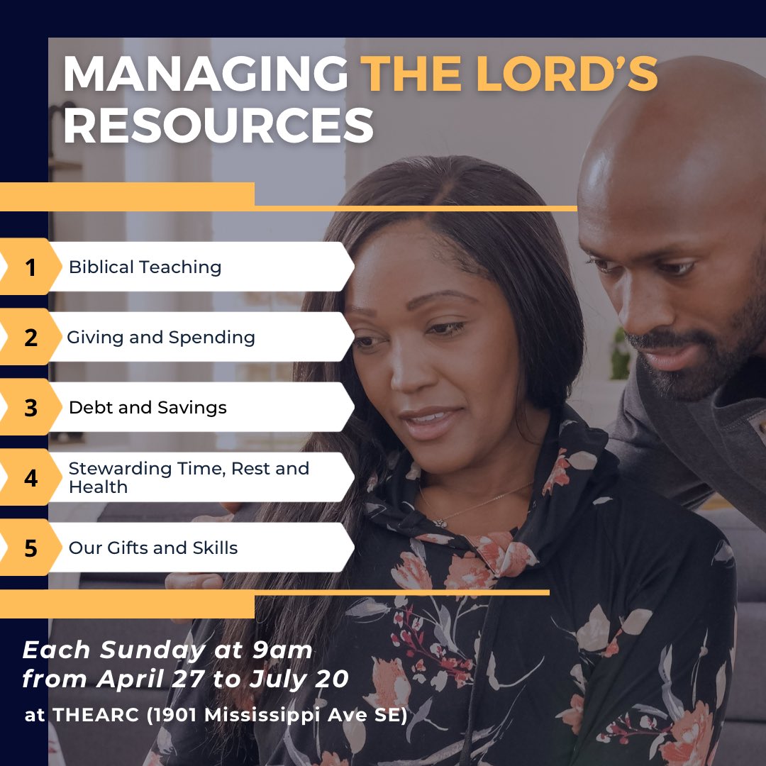 We are looking forward to digging into God’s word and into our hearts on this theme. Biblical and practical help to flourish as God’s creation stewards. Come join us!