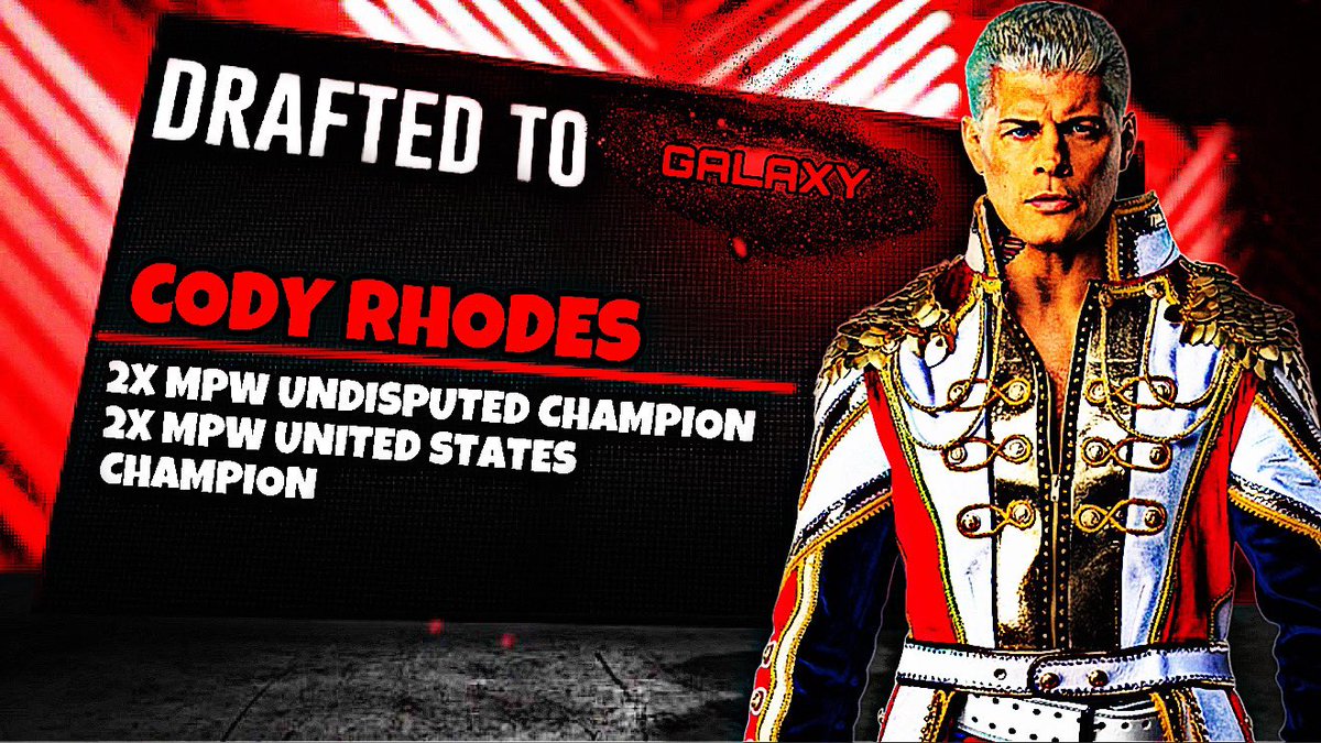 🌌MPW🌌 (@midnightwrestle) on Twitter photo The Next Pick of the MPW Draft Galaxy Picks…
2X MPW Undisputed Champion
2X MPW United States Champion
The American Nightmare Cody Rhodes <a href="/ThatWackyPack/">Wacky (Black Lives Matter)</a> The Next Pick of the MPW Draft Galaxy Picks…
2X MPW Undisputed Champion
2X MPW United States Champion
The American Nightmare Cody Rhodes <a href="/ThatWackyPack/">Wacky (Black Lives Matter)</a>