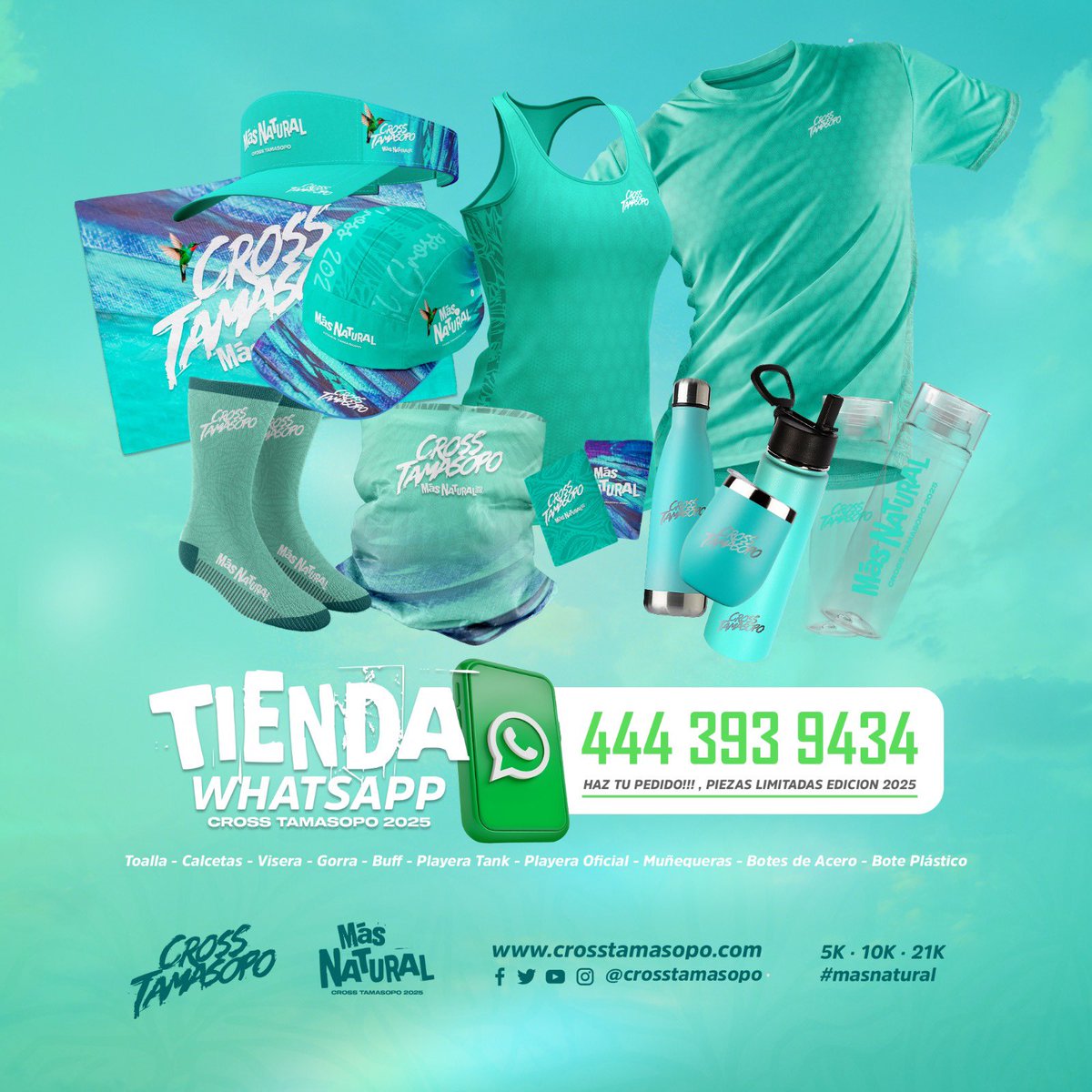 Aprovecha la edición #MasNatural de #CrossTamasopo 2025 

Todos los productos para verdaderos #runners corre por ellos ! 

Ya listo para el 4 de Mayo 🫣 💥????

#running #slp