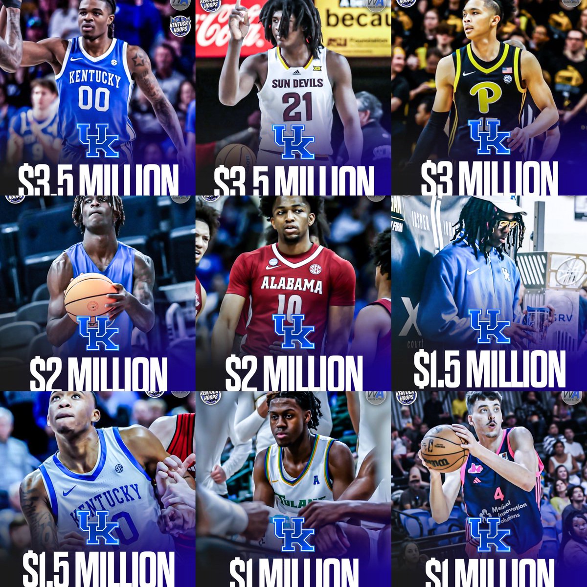 Kentucky Hoops (@kentuckyhoopsig) on Twitter photo Kentucky is reportedly spending over $20 MILLION on their roster for this upcoming season 🤯😳 (via <a href="/CoachDavidSisk/">David Sisk</a>)
This would make the Wildcats the highest-paid program in College Basketball! 😎💰 Kentucky is reportedly spending over $20 MILLION on their roster for this upcoming season 🤯😳 (via <a href="/CoachDavidSisk/">David Sisk</a>)
This would make the Wildcats the highest-paid program in College Basketball! 😎💰