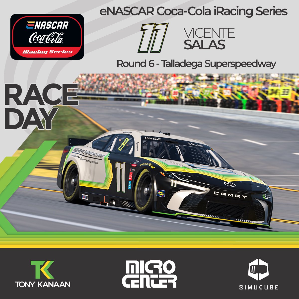 Kanaan eSports (@kanaanesports) on Twitter photo It`s Race Day! π
Tune-in at 07:30pm for the pre-race show!
Drivers
ποΈ #11 <a href="/vicente_salas14/">Vicente Salas</a>
ποΈ #66 <a href="/Captincanada5/">Alexander Russell</a>
π Talladega Superspeedway
<a href="/iRacing/">iRacing</a> <a href="/TonyKanaan/">Tony Kanaan</a> <a href="/ENASCARGG/">ENASCAR</a> <a href="/microcenter/">Micro Center</a> <a href="/Simucube/">SIMUCUBE</a> It`s Race Day! π
Tune-in at 07:30pm for the pre-race show!
Drivers
ποΈ #11 <a href="/vicente_salas14/">Vicente Salas</a>
ποΈ #66 <a href="/Captincanada5/">Alexander Russell</a>
π Talladega Superspeedway
<a href="/iRacing/">iRacing</a> <a href="/TonyKanaan/">Tony Kanaan</a> <a href="/ENASCARGG/">ENASCAR</a> <a href="/microcenter/">Micro Center</a> <a href="/Simucube/">SIMUCUBE</a>
