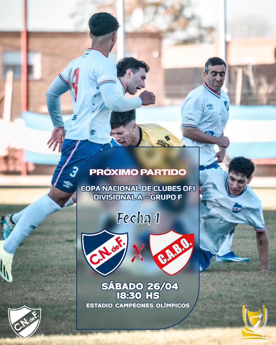🔜🅰️🏆
¡Volvemos!
Volvemos a creer!
Volvemos a soñar!
Nos volveremos a ilusionar con la más linda 🏆

Este sábado 26/04 comienza la Copa Nacional de Clubes Ofi A.

Nacional Florida debuta por el grupo F, frente a Barrio Olímpico (Minas) 
⏰ 18:30 hs.
🏟️ Campeones Olímpicos