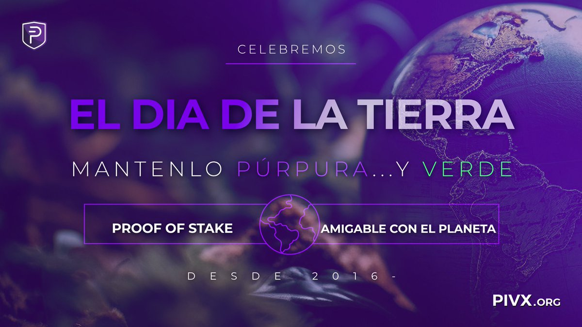 Celebra el Día de la Tierra con PIVX 🌍💜

#PIVX, una criptomoneda privada proof-of-stake, que prioriza la libertad individual y la sostenibilidad ambiental. Con un algoritmo de consenso seguro y energéticamente eficiente, PIVX reduce su huella de carbono y promueve un futuro más