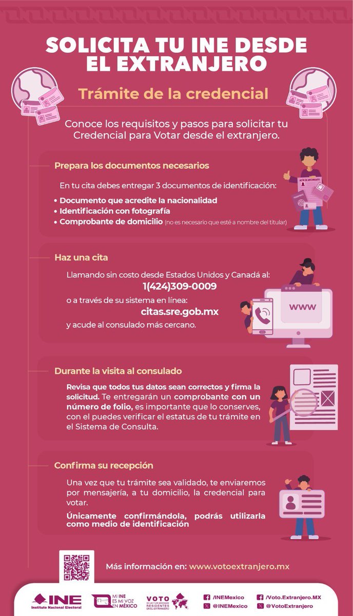 ¡Tramita tu Credencial para Votar desde el Extranjero, conoce los requisitos! 🗳
#VotoExtranjero #INEMéxico