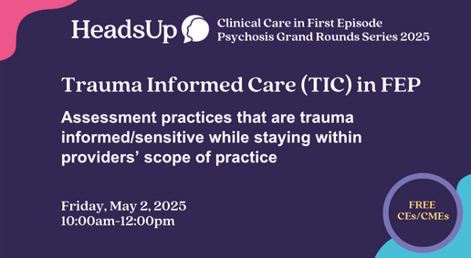 Are you a mental health professional looking to learn more about early psychosis? Register today for this FREE virtual series. Attend just one or come to them all! 
events.zoom.us/ev/Ak8UKzcvIuv…
