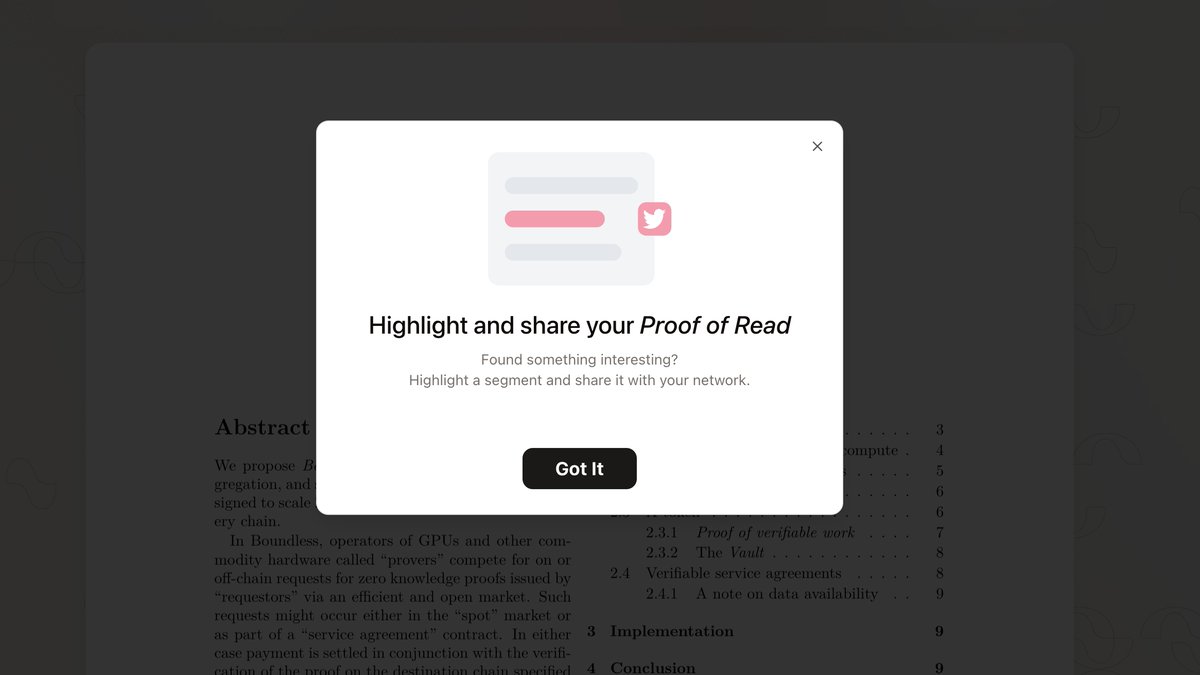 boundless_xyz's tweet photo. To participate:

- Highlight and quote your favorite section of the whitepaper on X
- Tag @boundless_xyz 
- Bonus: add context. add memes. add interpretation.

this is your chance to shape the narrative of berrifyable compute with the Boundless team. https://t.co/EcM06TC7rW