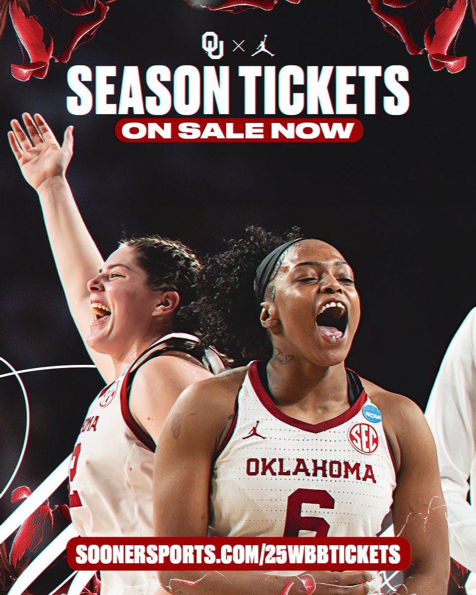 The Sooner Show 🍿 

Season tickets and renewals for the 2025-26 season are on sale now starting at $99 for the public and $75 for youth &amp; seniors! 

🎟️ » SoonerSports.com/25WBBTickets