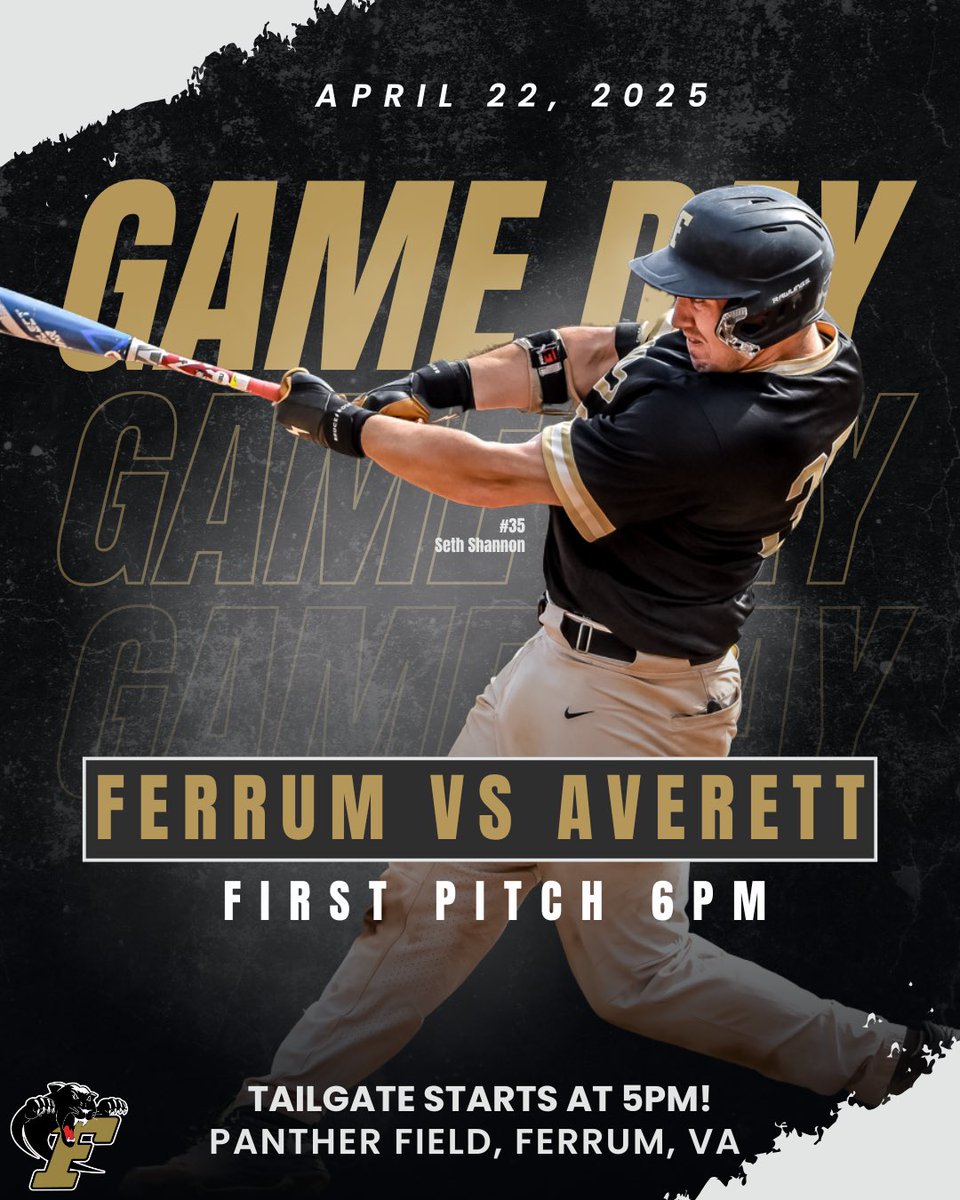 TAILGATE TUESDAY IS HERE! ⚾️

It’s a big night at Panther Field as Ferrum takes on Averett!

Tailgate starts at 5 PM – First Pitch at 6 PM

Come early, get loud, and rep your Panthers with pride!
Let’s make some noise and show out for our squad under the lights!

🖤🐾💛🐾🖤🐾💛