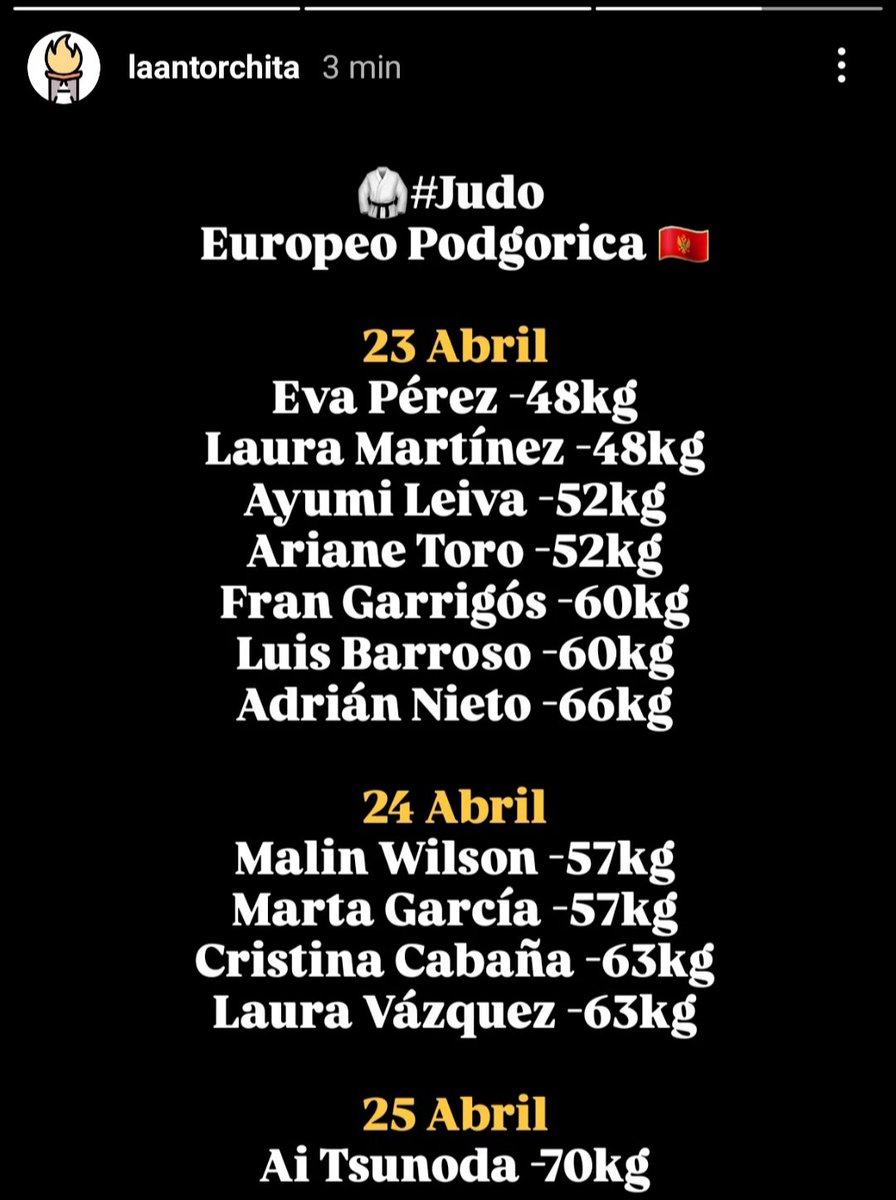 🥋#Judo Europeo en Podgorica 🇲🇪

🔜 Mañana empieza el europeo de judo!!

Todos los días desde las 10:30h las distintas rondas eliminatorias

A partir de las 16:00h los bloques finales por las medallas