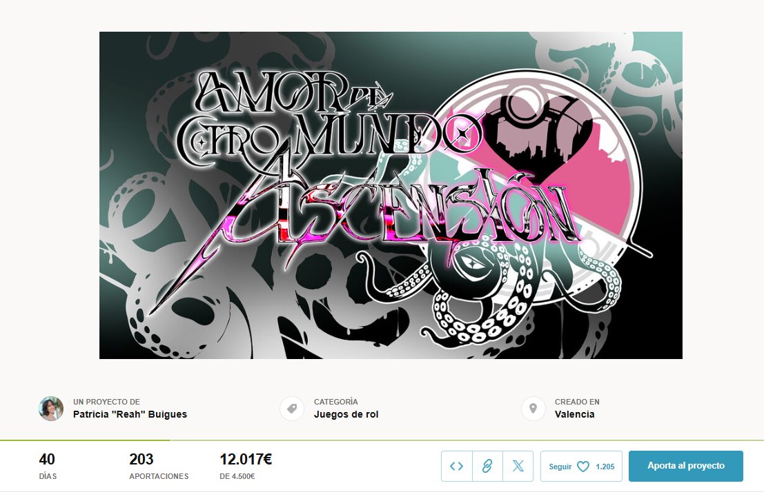 Bueno, yo no se como explicar esto.
#adoma financiado en 8 minutos. EN 8 MINUTOS.
Este es el total recaudado en dos horas y media.
Y quedan 40 días... XD Mañana os pondré actualizaciones para hacerlo más grande.
#ADOMA va a ser increíble, y será gracias a vosotras y vosotros 💗