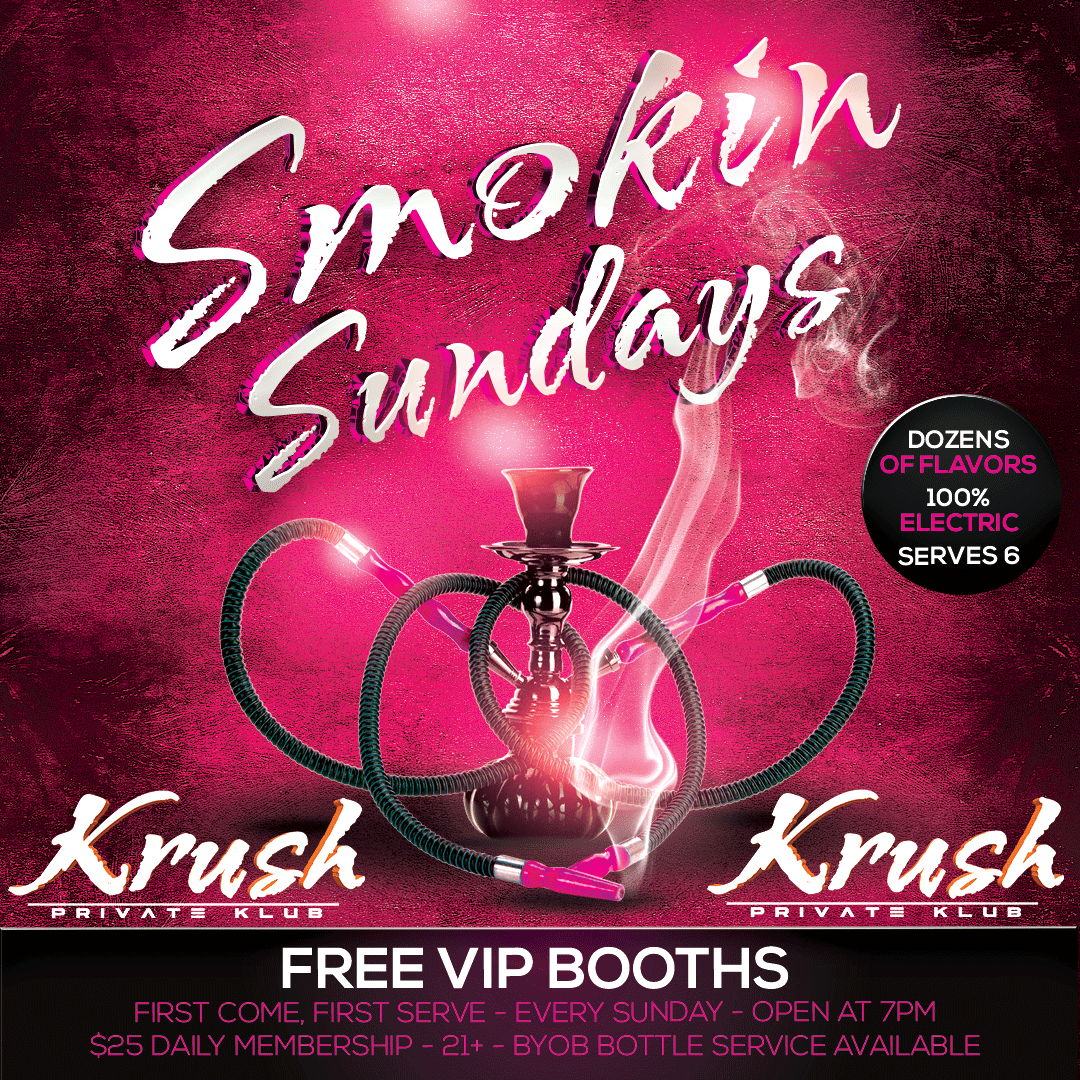 KrushOmaha's tweet photo. Indulge in our hookah service with over a dozen flavors designed to tease your senses - all 100% electric for the smoothest pull in the city. And Sundays? We’re turning up the heat with FREE VIP Booths*, so you can lounge in style while you puff the night away! https://t.co/oU39ZloCxq