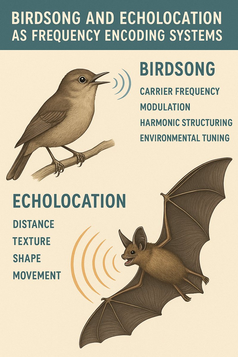 Nature’s Sonic Internet: How Birds and Bats Prove Frequency Wave Theory Through Sound 
#Birdsong #Echolocation #FrequencyWaveTheory

Full Article:
open.substack.com/pub/drewponder…