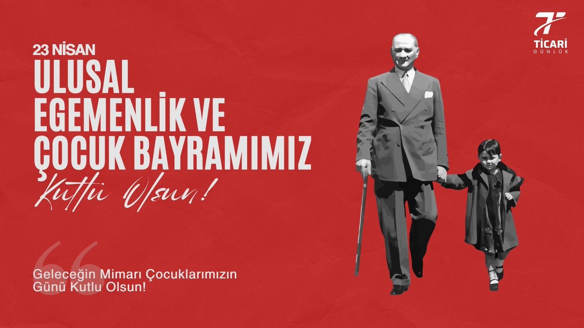 ticarigunluk's tweet photo. 🎈 23 Nisan Ulusal Egemenlik ve Çocuk Bayramı Kutlu Olsun!
Gazi Mustafa Kemal Atatürk’ün çocuklara armağan ettiği bu anlamlı günde, geleceğimizin teminatı olan çocuklarımızın neşesini ve umudunu paylaşıyoruz.
#23Nisan #UlusalEgemenlikVeÇocukBayramı 🇹🇷 https://t.co/akGOiPC3dx