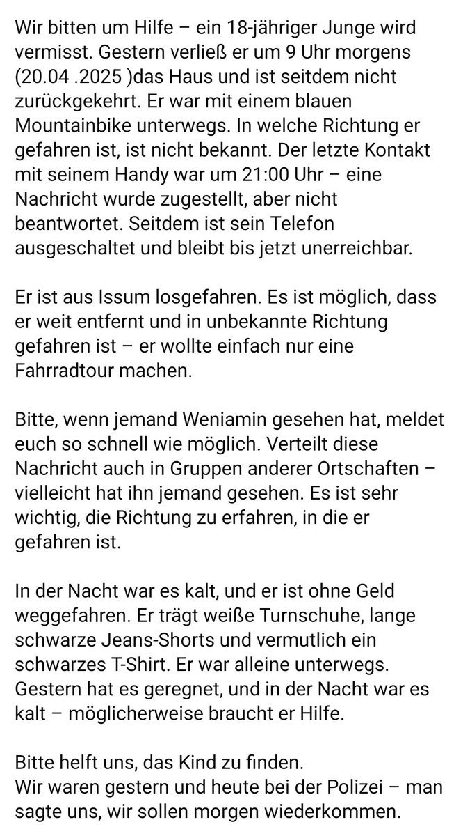 turkel99's tweet photo. Achtung, dringende Suche!
#Issum #retweet https://t.co/I9eTia29B0