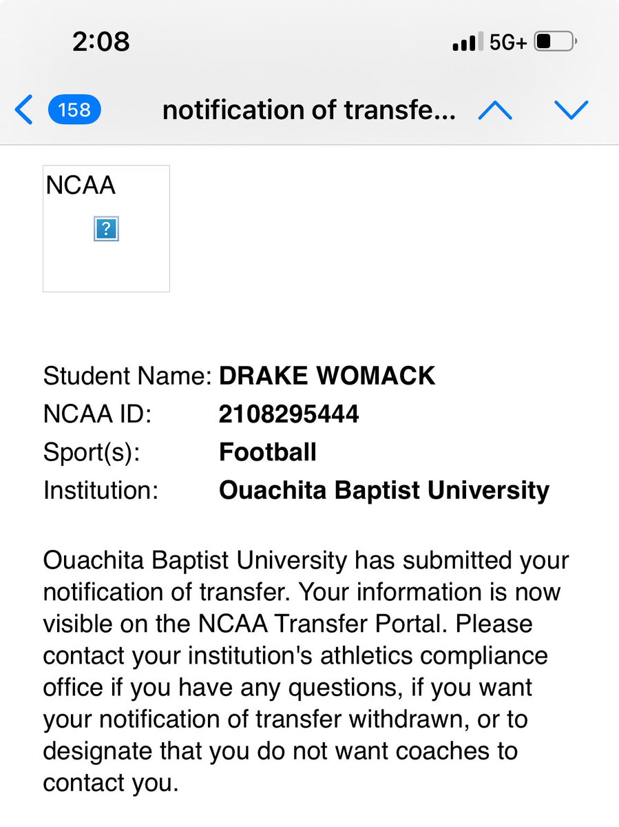 DrakeWomack1's tweet photo. I have entered the ncaa transfer portal. 3 years of eligibility, 6’0 220, 3.6 gpa, TE/FB https://t.co/Thok1au8IA