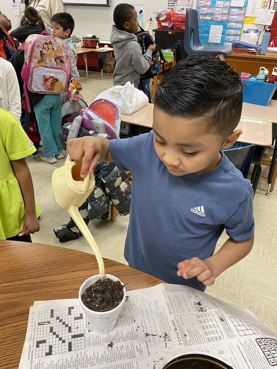 Kindergarten celebrating Earth Day 🌎 by planting zinnias seeds!