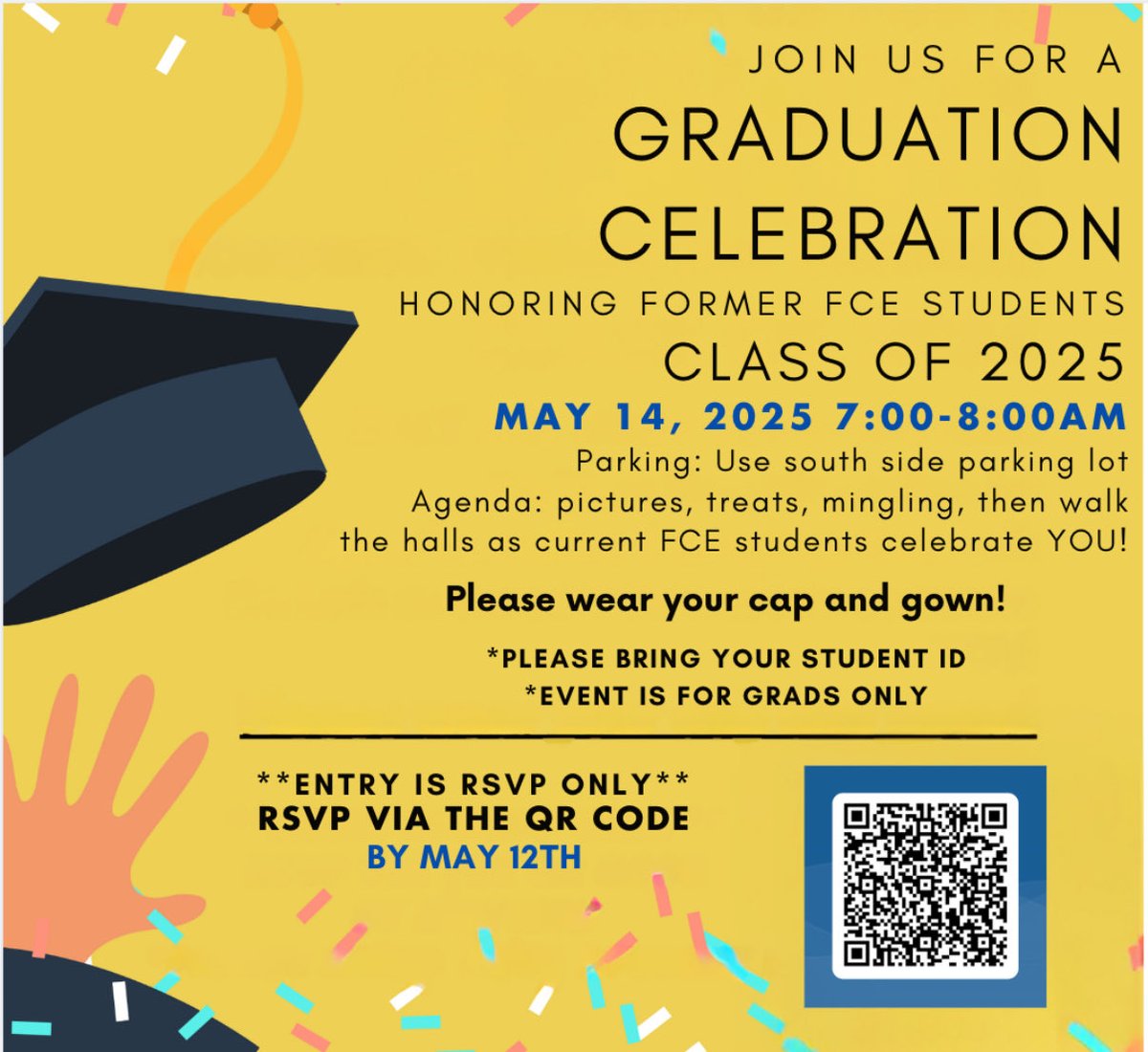 Graduating seniors!  We want to see you!  See the invite below. :)